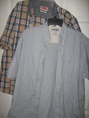 Lot of 2 Wrangler Hero & Premium Quality Button-Down Shirts Men's XL